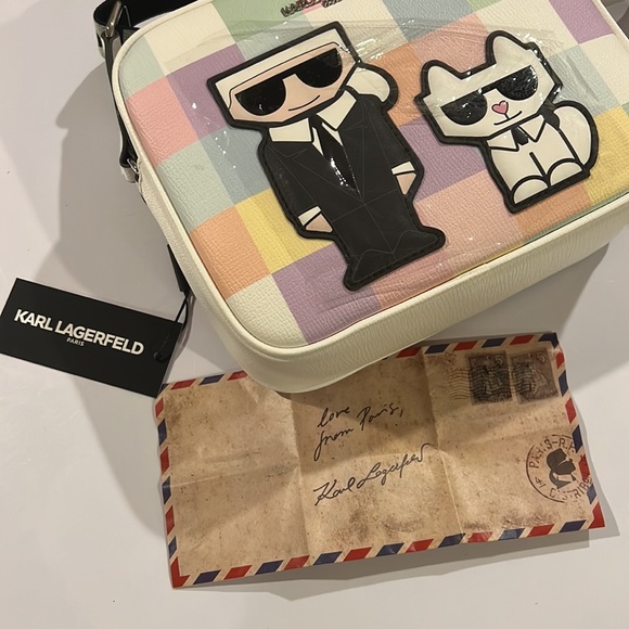 NWT Karl Lagerfeld Paris Maybelle Colorblock Double Zipper Camera Crossbody Bag - Picture 6 of 6